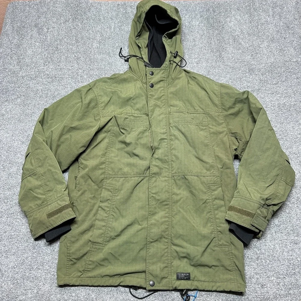 Vintage Levi's All-Duty Jacket Mens M Green Canvas Hooded Parka Workwear 90s